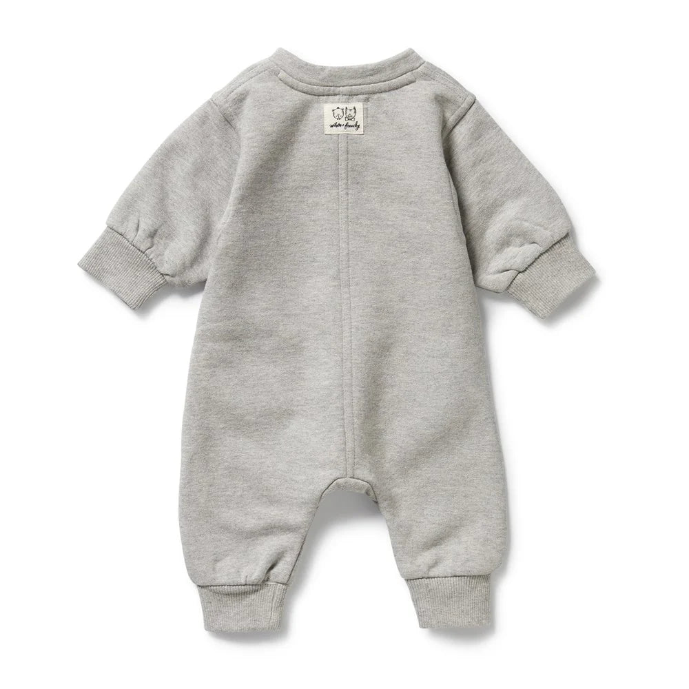 Wilson + Frenchy Organic Terry Growsuit - Charcoal - Back View