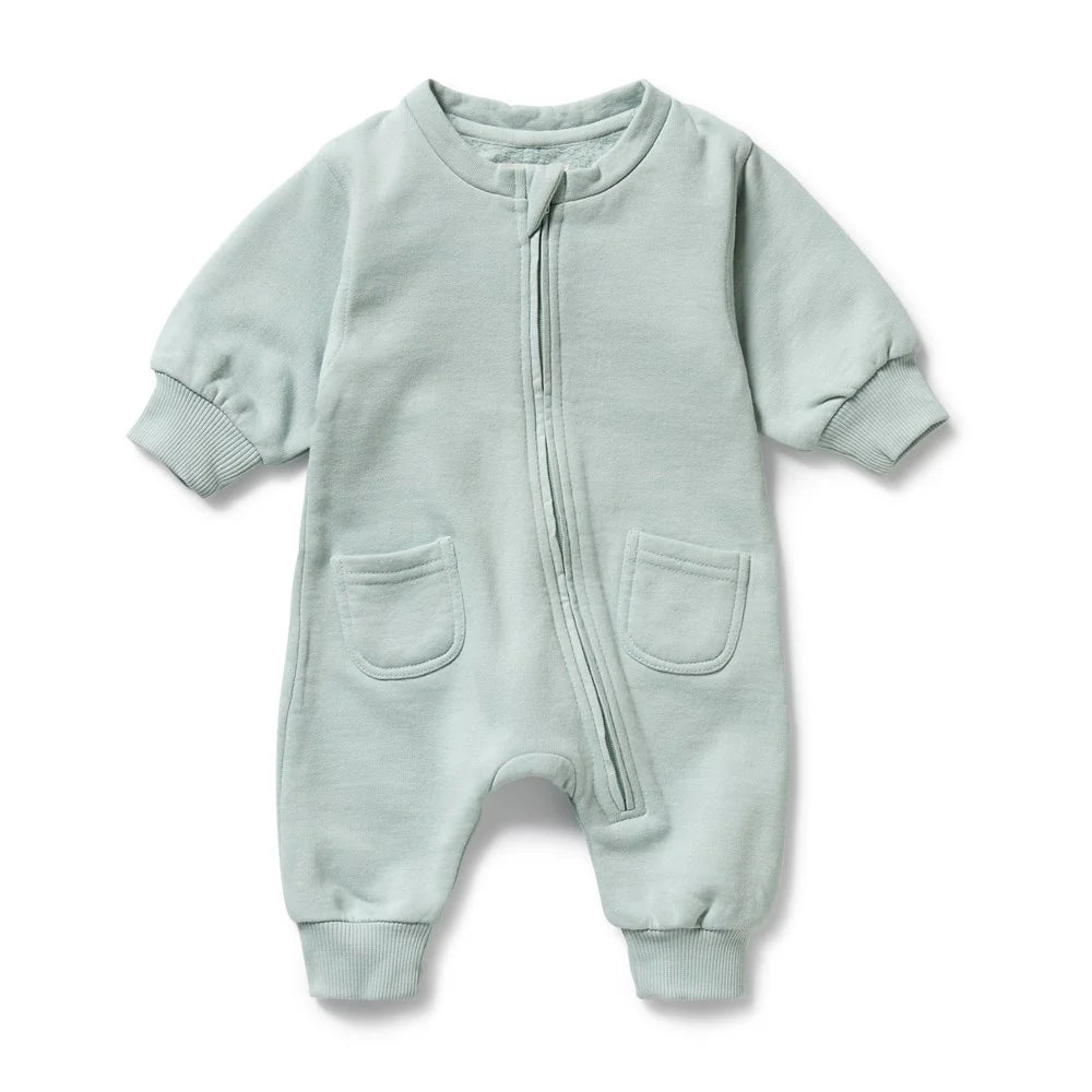 Wilson + Frenchy Organic Terry Growsuit - Sage
