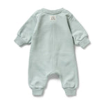 Wilson + Frenchy Organic Terry Growsuit - Sage - Back View