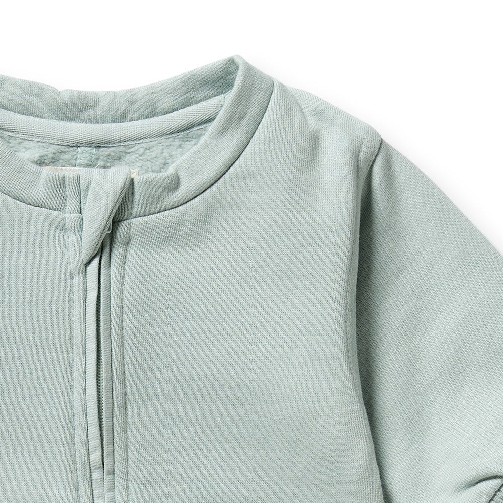 Wilson + Frenchy Organic Terry Growsuit - Sage - Detail