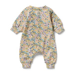 Wilson + Frenchy Organic Terry Growsuit - Tiny Bloom - Back View