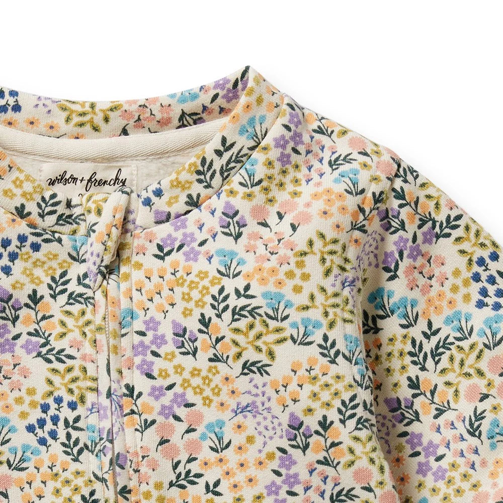 Wilson + Frenchy Organic Terry Growsuit - Tiny Bloom - Detail