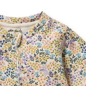 Wilson + Frenchy Organic Terry Growsuit - Tiny Bloom - Detail