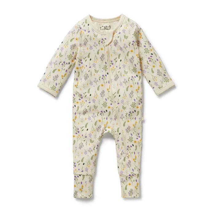Wilson + Frenchy Organic Zipsuit with Feet - Bella Floral
