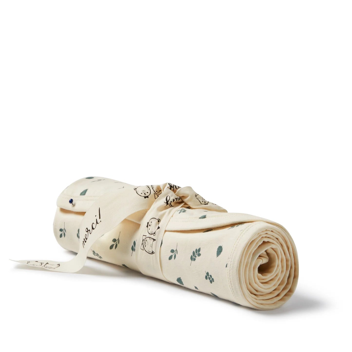 Wilson + Frenchy Organic Bunny Rug Swaddle Blanket - Twilight Leaf