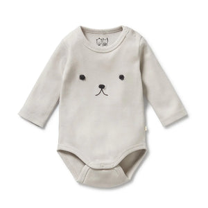 Wilson + Frenchy Organic Rib Long Sleeved Bodysuit - Cloud