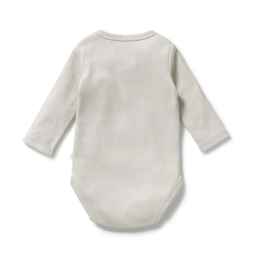 Wilson + Frenchy Organic Rib Long Sleeved Bodysuit - Cloud