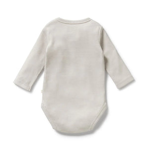 Wilson + Frenchy Organic Rib Long Sleeved Bodysuit  Cloud - Back View