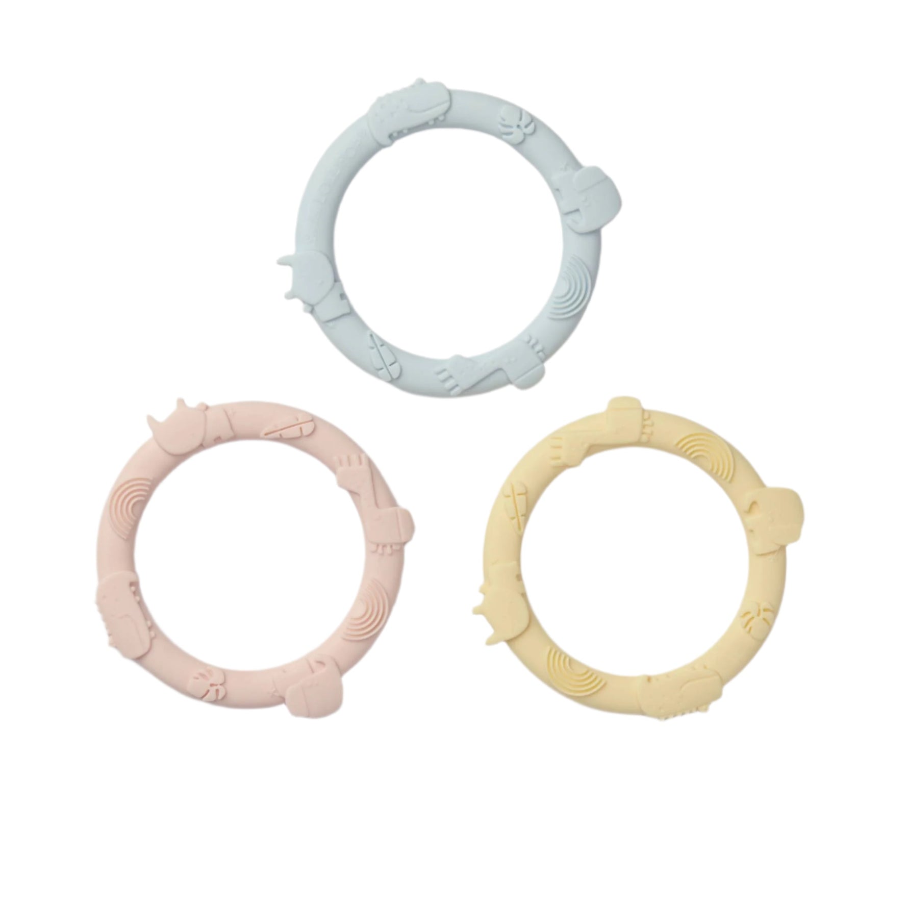Loulou Lollipop Wild Teether Ring Set - Pastel
