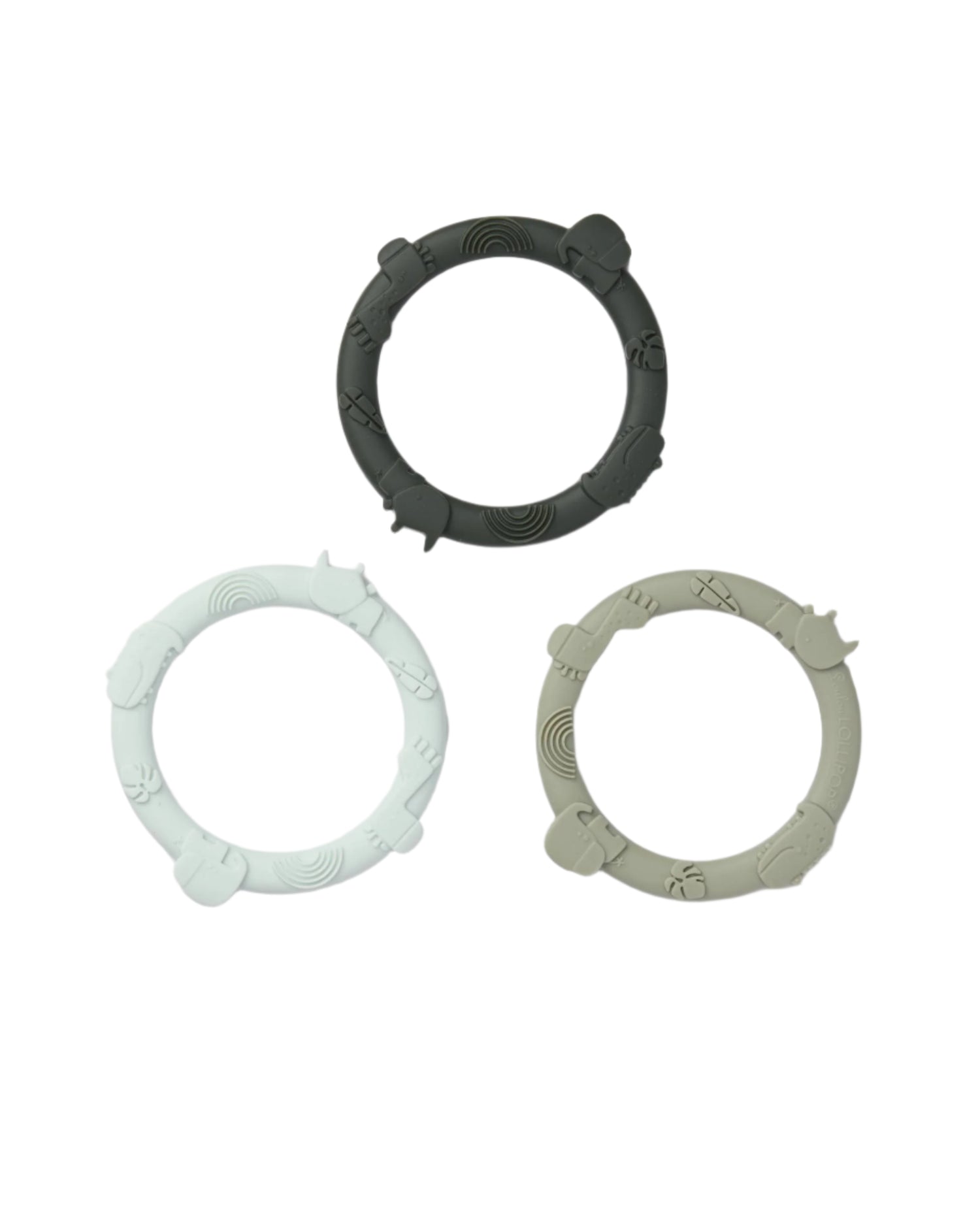 Loulou Lollipop Wild Teether Ring Set - Sage Green