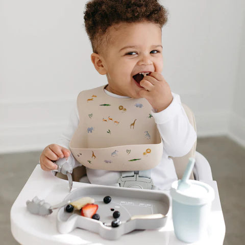 Loulou Lollipop Silicone Printed Bib Lifestyle 1