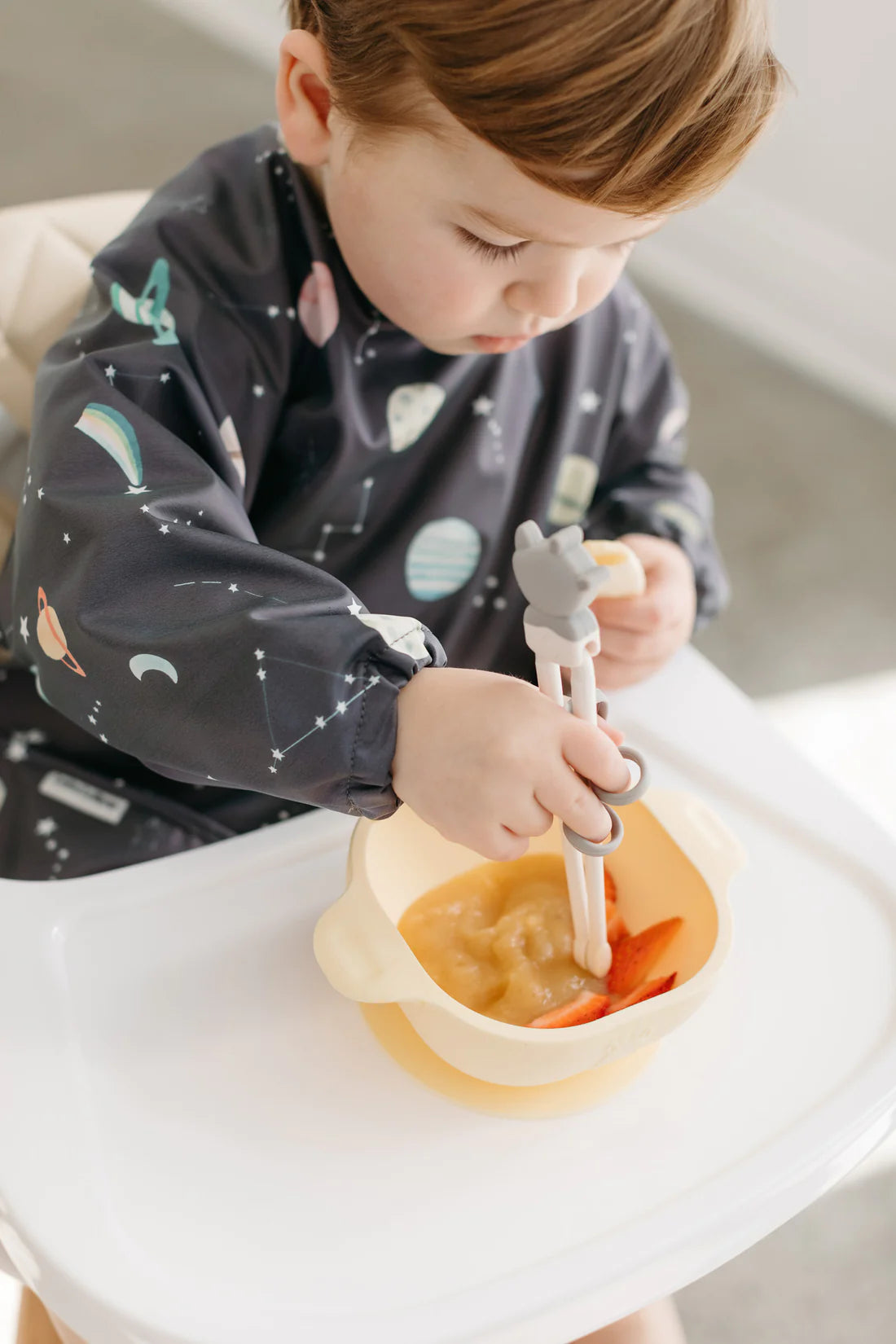 Loulou Lollipop Long Sleeve Waterproof Bib - Planets 3