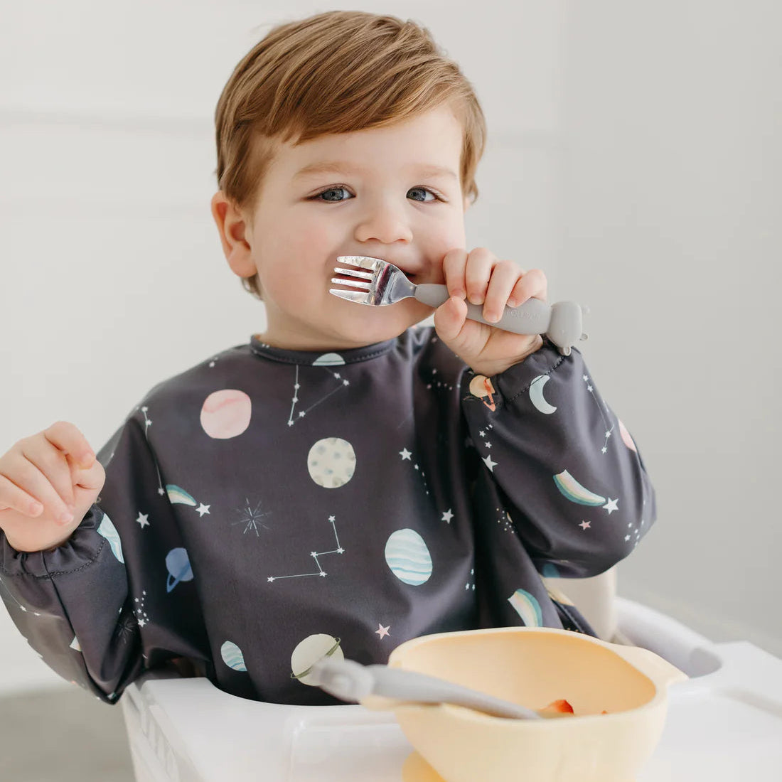 Loulou Lollipop Long Sleeve Waterproof Bib - Planets 2