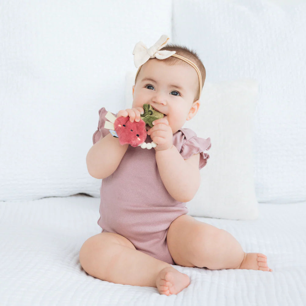 Pearhead Baby Crinkle Teether Toy - Turnip - Lifestyle 2