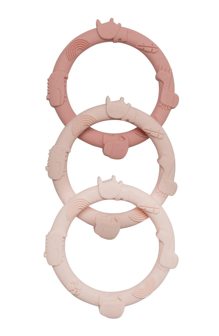 Loulou Lollipop Wild Teether Ring Set - Pink