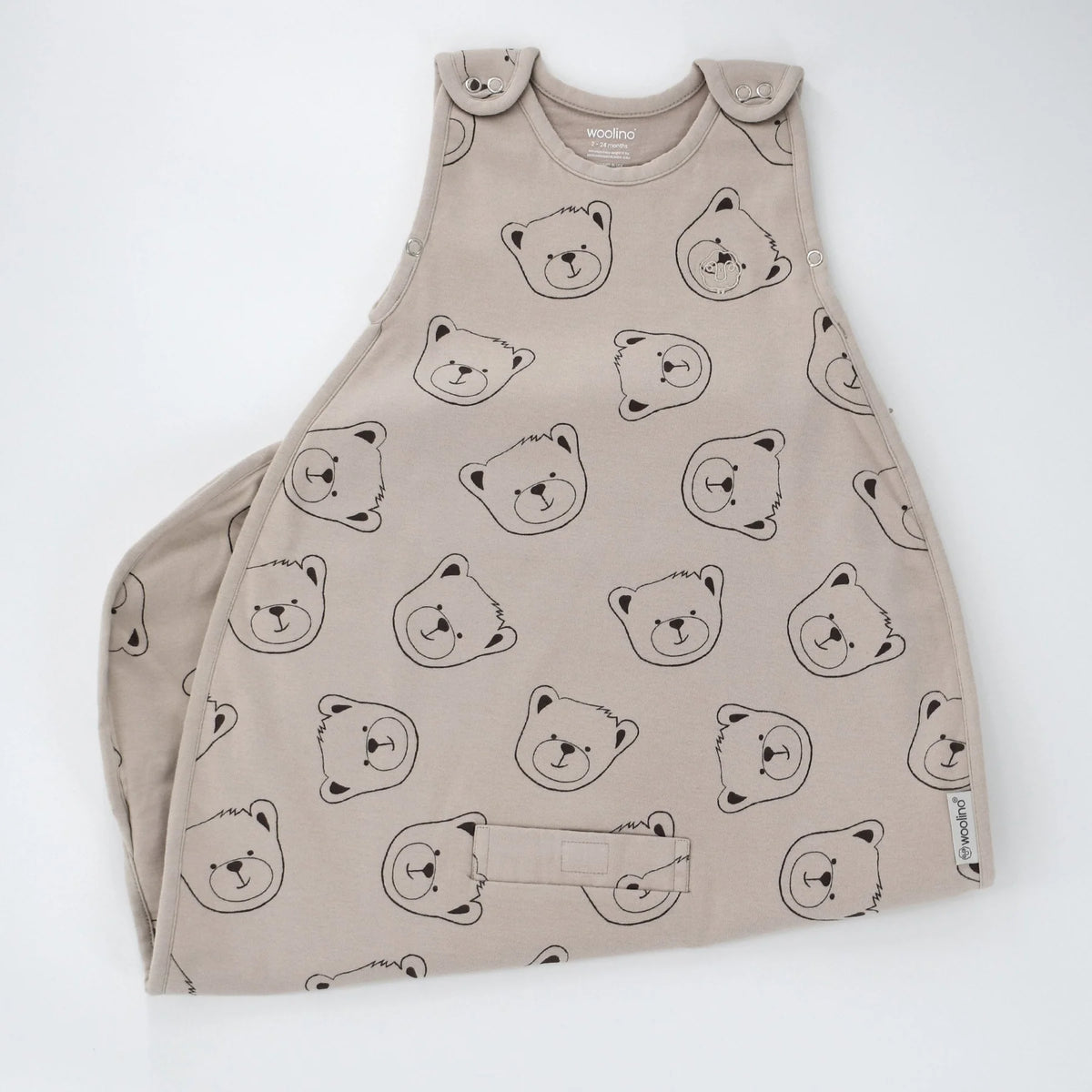 Woolino 4 Season Ultimate Merino Wool Baby Sleep Bag - Teddy Bears Flat Flay