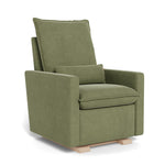 Olive Green Brushed Cotton Linen / Maple Base - Monte Design Cortina Glider Recliner - Premium