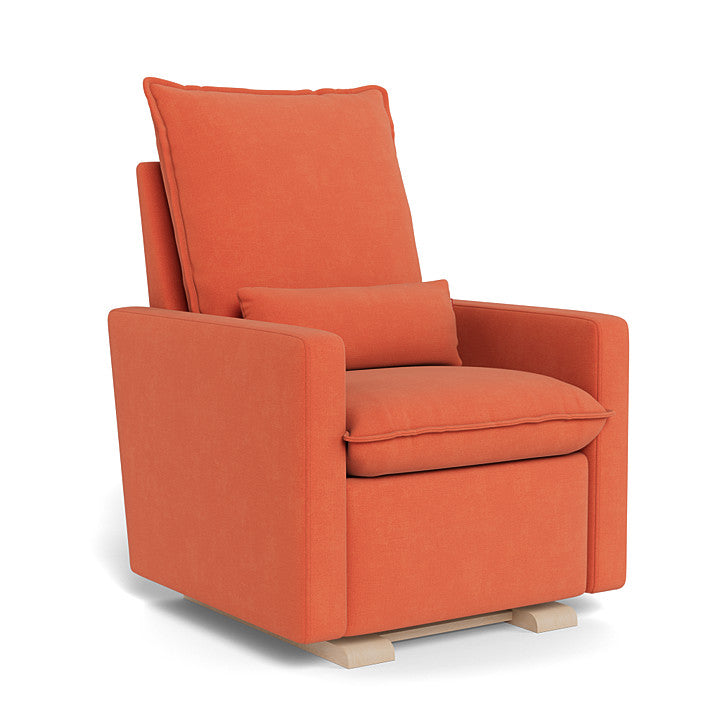 Tangerine Brushed Cotton Linen / Maple Base - Monte Design Cortina Glider Recliner - Premium