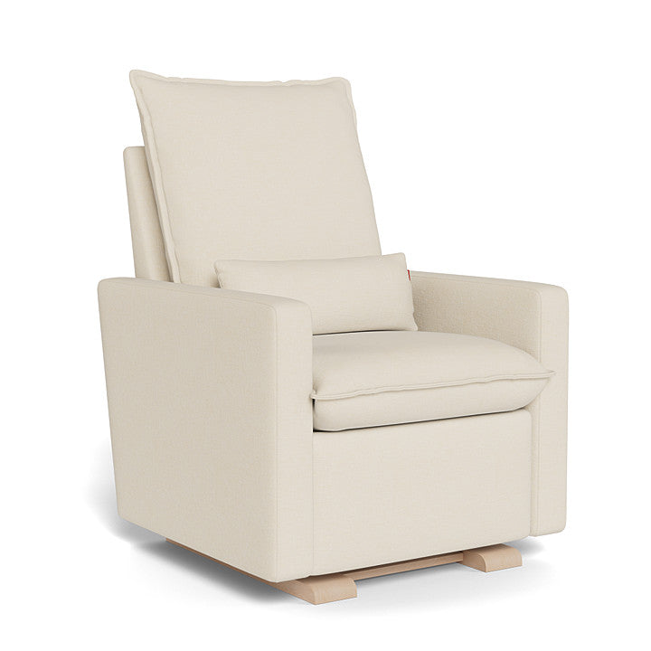 Coastal Cream Organic Cotton & Recycled Polyester / Maple Base - Monte Design Cortina Glider Recliner - Premium