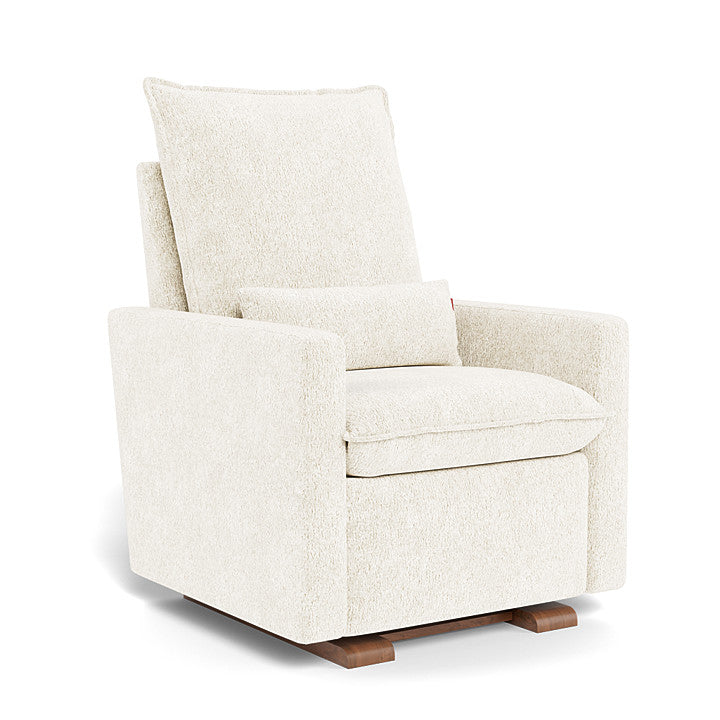 Faux Sheepskin / Walnut Base - Monte Design Cortina Glider Recliner - Premium