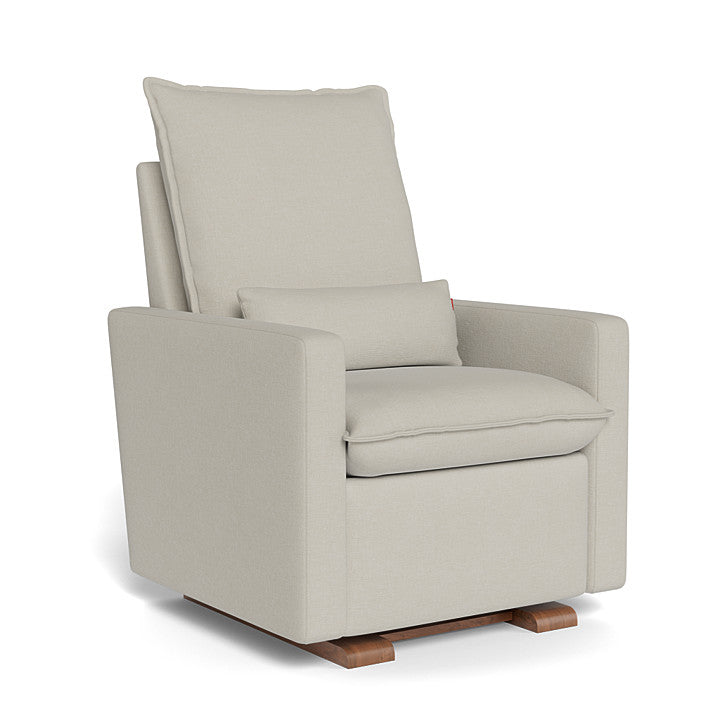 Misty Grey Organic Cotton & Recycled Polyester / Walnut Base - Monte Design Cortina Glider Recliner - Premium
