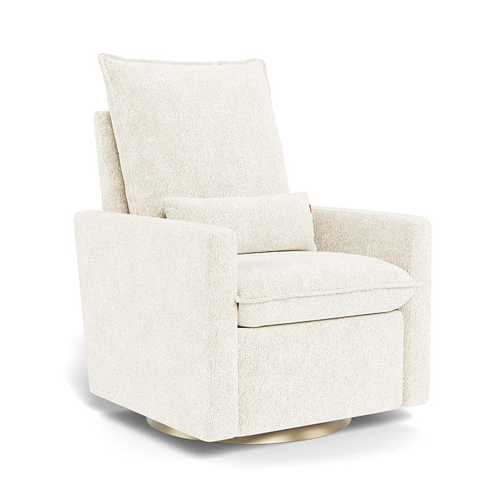 Faux Sheepskin / Matte Gold Swivel Base - Monte Design Cortina Glider Recliner - Premium