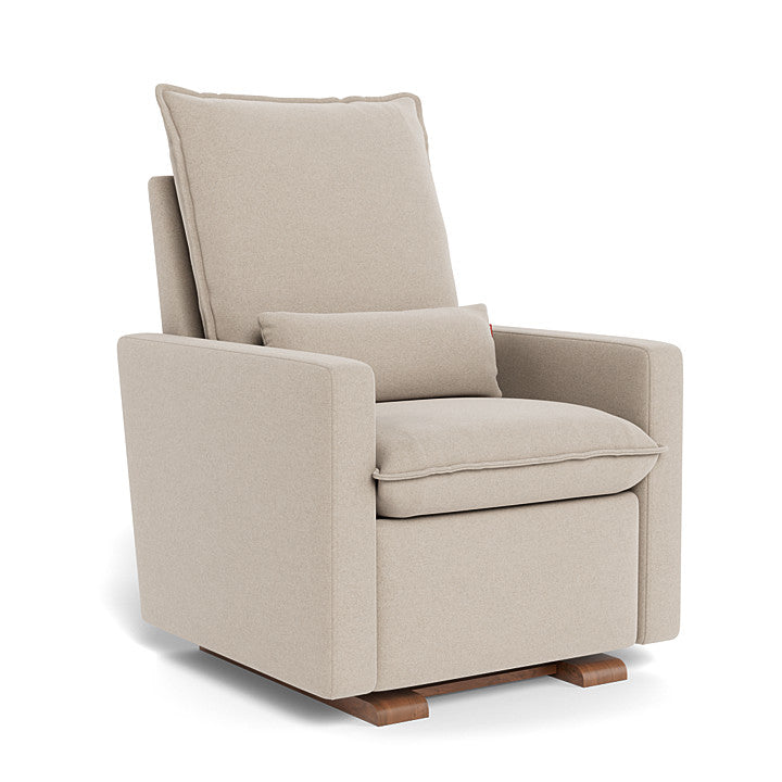 Oatmeal Italian Wool / Walnut Base - Monte Design Cortina Glider Recliner - Premium