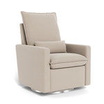 Oatmeal Italian Wool / Brushed Silver Swivel Base - Monte Design Cortina Glider Recliner - Premium