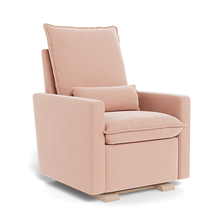 Blush Velvet / Maple Base - Monte Design Cortina Glider Recliner - Performance
