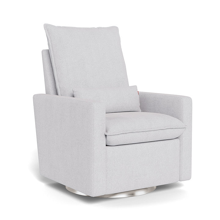Dove Grey Boucle / Brushed Silver Swivel Base - Monte Design Cortina Glider Recliner - Performance