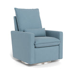 Frost Blue Felt / Brushed Silver Swivel Base - Monte Design Cortina Glider Recliner - Performance