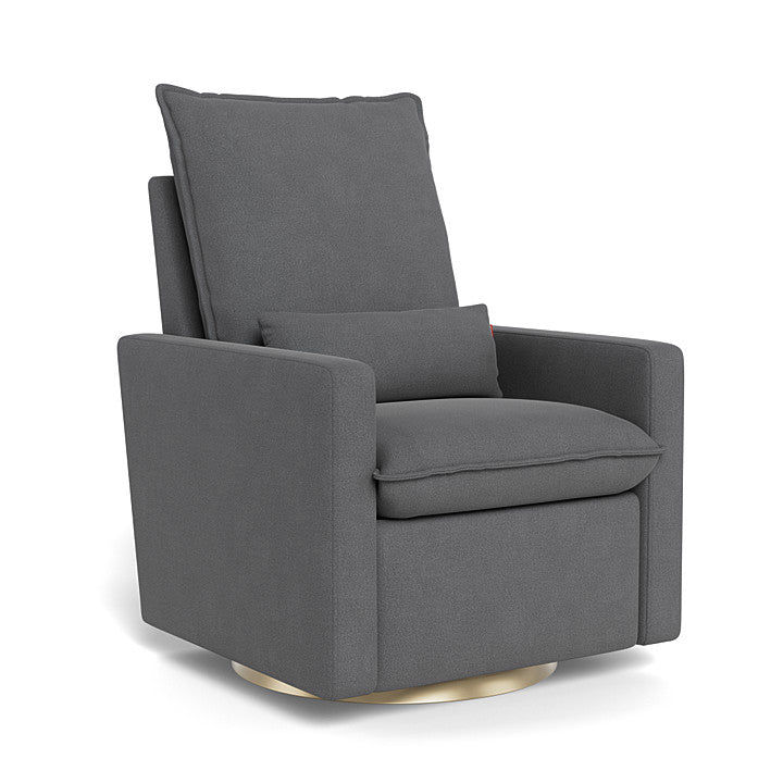 Graphite Felt / Matte Gold Swivel Base - Monte Design Cortina Glider Recliner - Performance