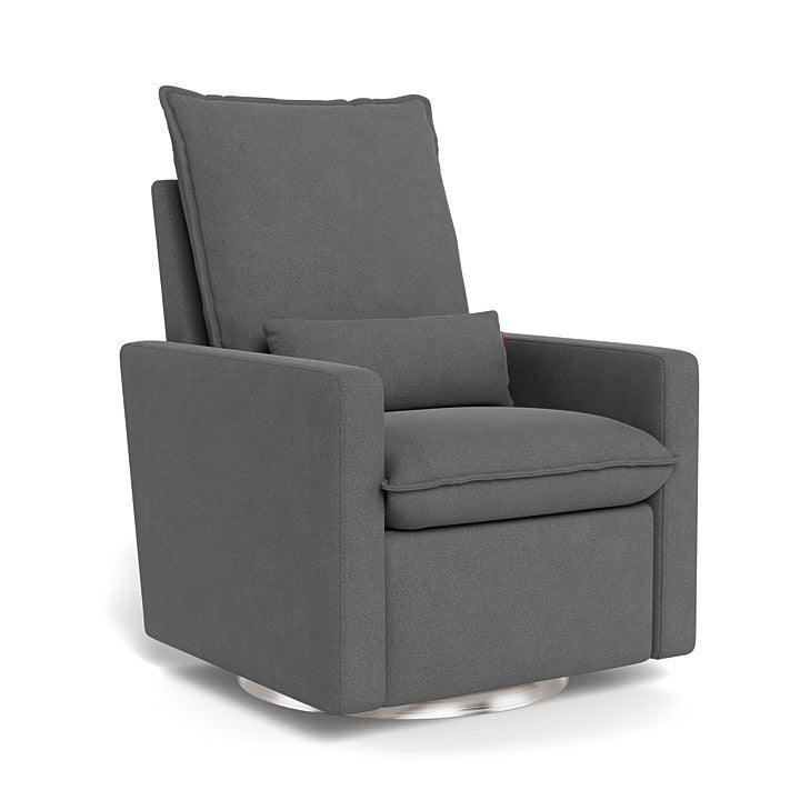 Graphite Felt / Brushed Silver Swivel Base - Monte Design Cortina Glider Recliner - Performance