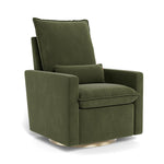 Moss Green Velvet / Matte Gold Swivel Base - Monte Design Cortina Glider Recliner - Performance