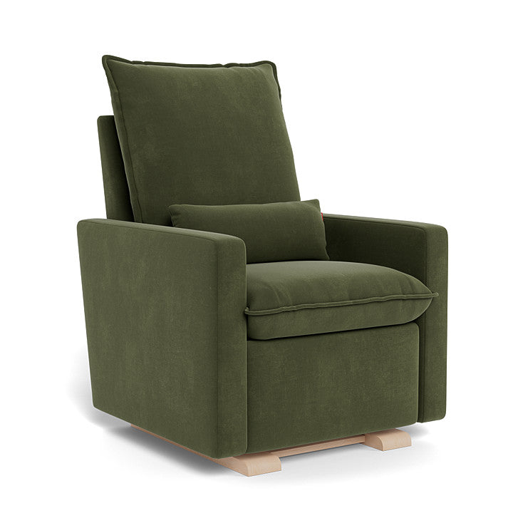 Moss Green Velvet / Maple Base - Monte Design Cortina Glider Recliner - Performance