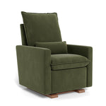 Moss Green Velvet / Walnut Base - Monte Design Cortina Glider Recliner - Performance