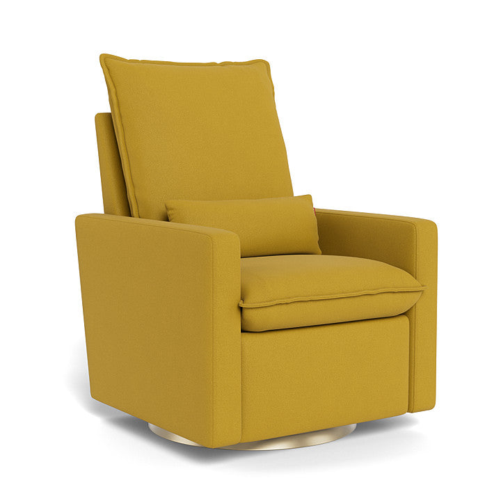 Saffron Yellow Felt / Matte Gold Swivel Base  - Monte Design Cortina Glider Recliner - Performance