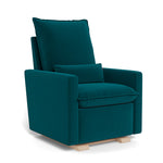 Peacock Velvet / Maple Base - Monte Design Cortina Glider Recliner - Performance