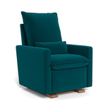 Peacock Velvet / Walnut Base - Monte Design Cortina Glider Recliner - Performance