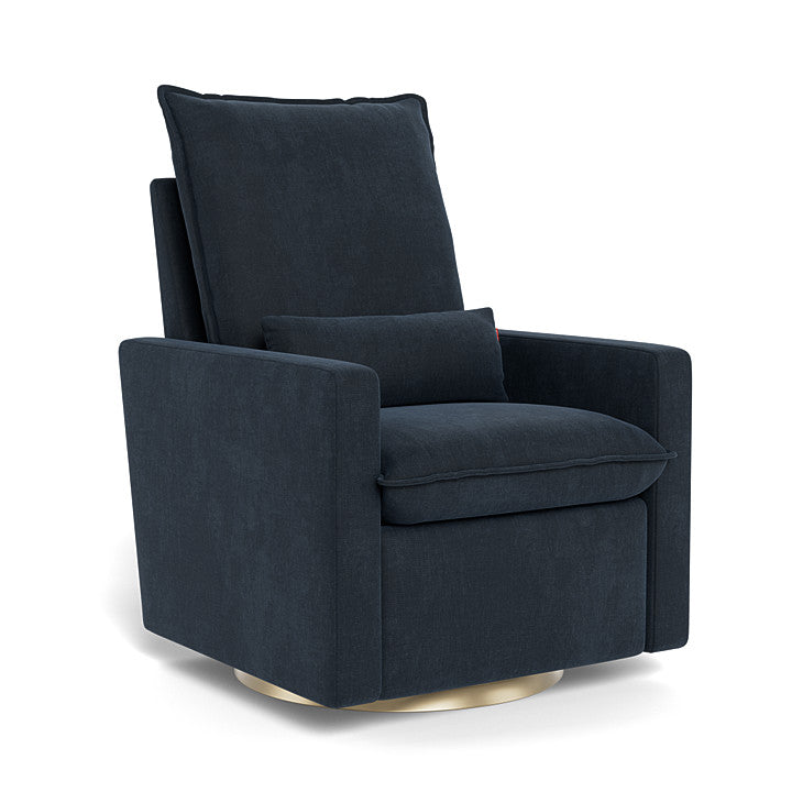 Deep Navy / Matte Gold Swivel Base - Monte Design Cortina Glider Recliner - Performance