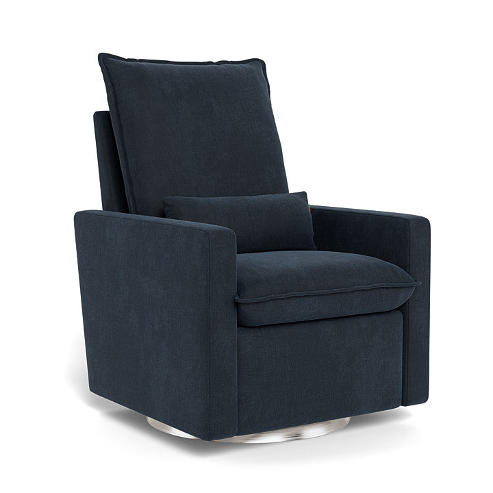 Deep Navy / Brushed Silver Swivel Base  - Monte Design Cortina Glider Recliner - Performance