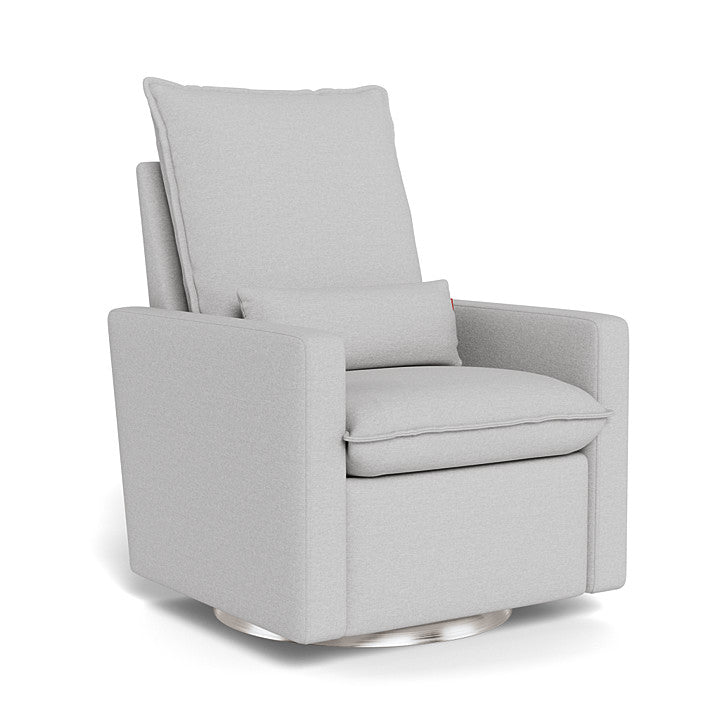 Fog Grey / Brushed Silver Swivel Base - Monte Design Cortina Glider Recliner - Performance