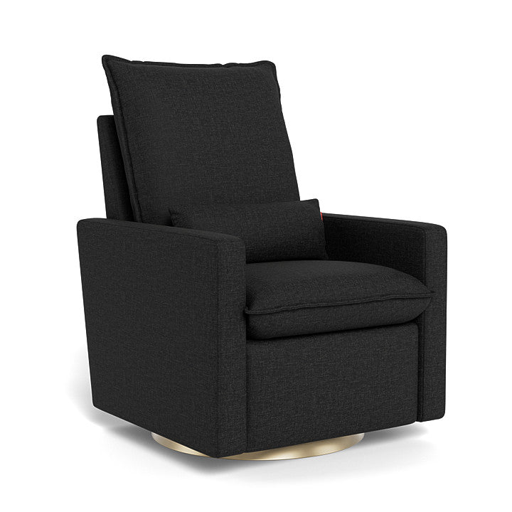 Black Heathered / Matte Gold Swivel Base - Monte Design Cortina Glider Recliner - Performance