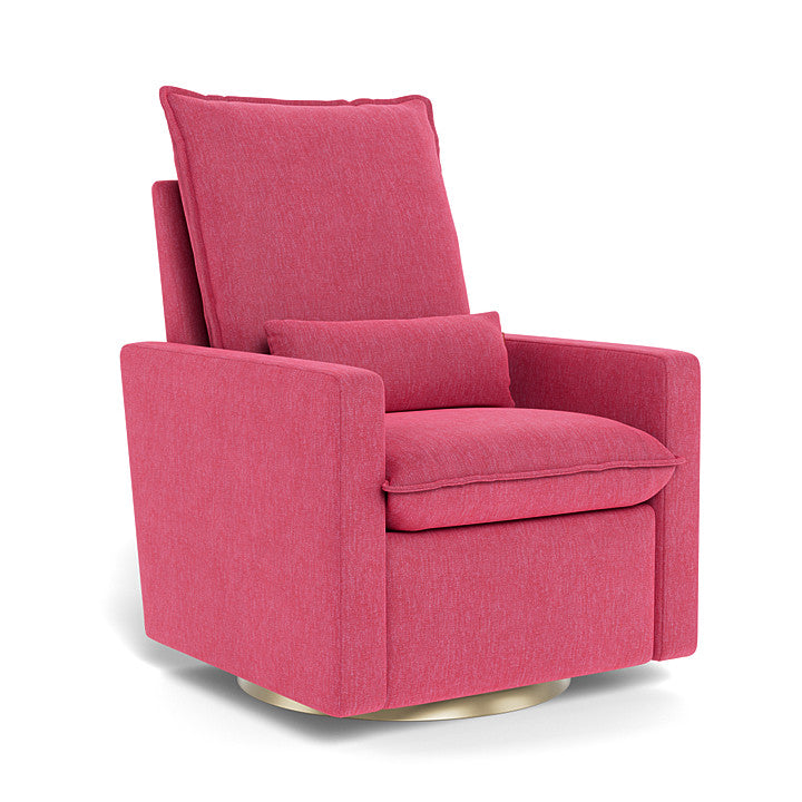 Hot Pink / Matte Gold Swivel Base - Monte Design Cortina Glider Recliner - Performance