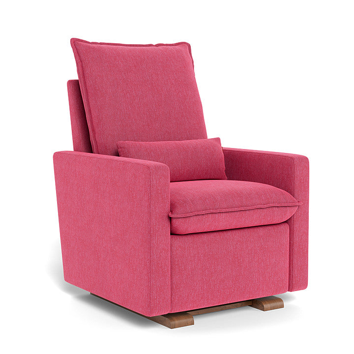 Hot Pink / Walnut Base - Monte Design Cortina Glider Recliner - Performance