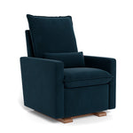 Navy Blue Velvet / Walnut Base - Monte Design Cortina Glider Recliner - Performance