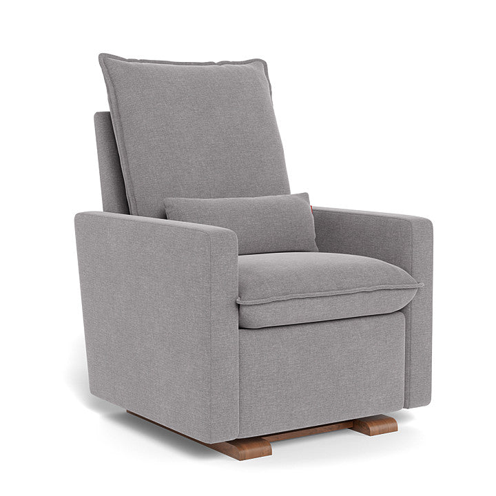 Pebble Grey / Walnut Base - Monte Design Cortina Glider Recliner - Performance