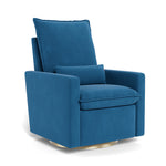 Surf Blue Velvet / Matte Gold Swivel Bas - Monte Design Cortina Glider Recliner - Performance