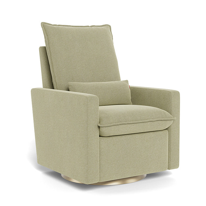 Sage Green / Matte Gold Swivel Base - Monte Design Cortina Glider Recliner - Performance
