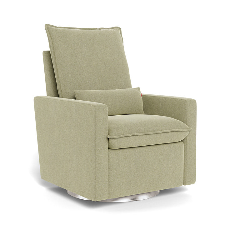 Sage Green / Brushed Silver Swivel Base - Monte Design Cortina Glider Recliner - Performance